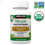 Kirkland Signature USDA Organic Multivitamin, 80 Coated Tablets Whole Food Sourced | No Synthetic Vitamins, Artificial Colors, Flavors or Preservatives