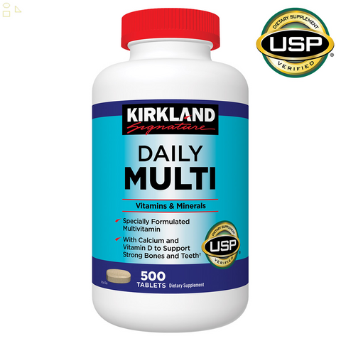 Kirkland Daily Multivitamins , 500 Tablets With 31 Vitamins & Minerals Full Spectrum