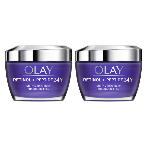 OLAY Retinol with Peptide 24 Advanced Night Face Moisturizer, 1.7 Oz, 2-Pack