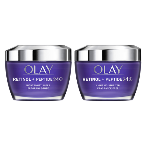 OLAY Retinol with Peptide 24 Advanced Night Face Moisturizer, 1.7 Oz, 2-Pack