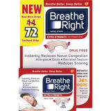 Breathe Right Nasal Strips, Extra Strength Tan, Help Stop Snoring, for Sensitive Skin (72 Ct.)