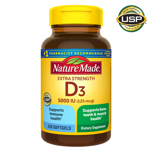 Nature Made Extra Strength Vitamin D3 125 Mcg, 5000 IU 220 Softgels