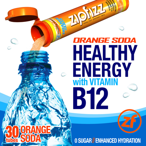 Zipfizz Healthy Energy Drink Mix, 30 Tubes Orange Soda