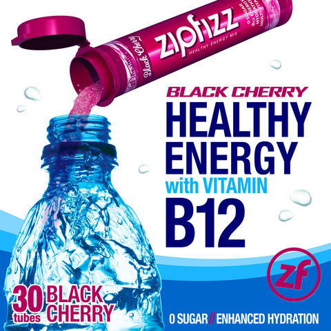 Zipfizz Healthy Energy Drink Mix, 30 Tubes Black Cherry