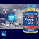 Pure Alaska Omega-3 500 Mg. EPA+DHA, 180 Softgels