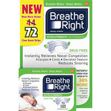 Breathe Right Extra Strength Nasal Strips, 72 Strips Clear color