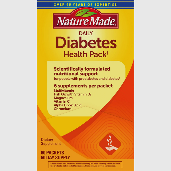 Nature Made Diabetes Health Pack, Brand new 60 Packets #32564