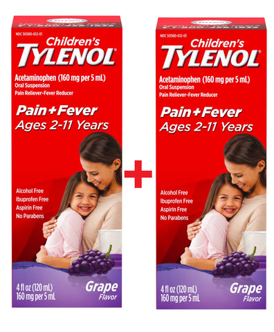 Children'S Tylenol Acetaminophen for Ages 2-11 Pain and Fever Medicine 2x 4 Ounces