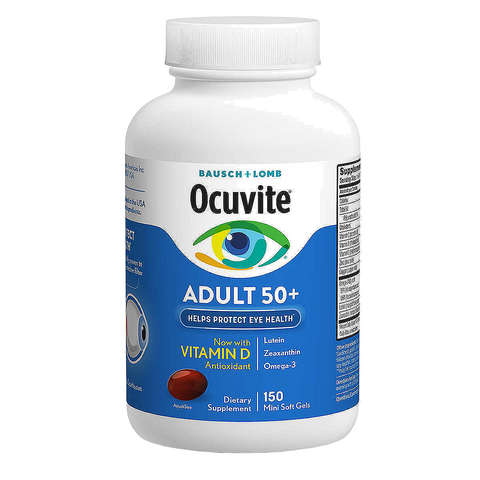 Ocuvite Adult 50+, 150 SoftGels Eye Vitamin and Mineral Supplement with Lutein, Zeaxanthin and Omega-3