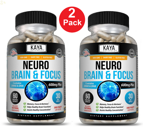 (2 Pack) Brain & Focus, Memory, Function, Clarity Nootropic Supplement | Compare To Focus Factor Active Ingredients 