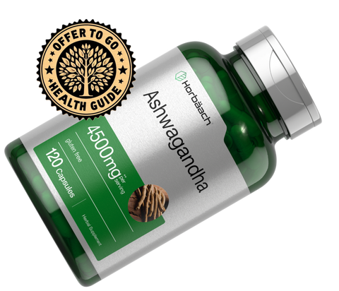 Ashwagandha Capsules | 4500 mg | 120 Count | Bundle with Copyrighted OfferToGo Health Guide