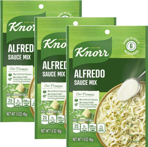 Pack of 3 Knorr Sauce Mix Alfredo Sauce 1.6 Oz