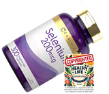 Yeast Free Selenium Supplement | 200Mcg | 300 Capsules | Vegetarian, Non-Gmo, and Gluten Free Mineral Formula | L-Selenomethionine Bundle with Copyrighted OFFERTOGO Healthy Life Guide