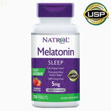 Natrol Melatonin 5mg Fast Dissolve Tablets, 250 Ct | Sleep Aid