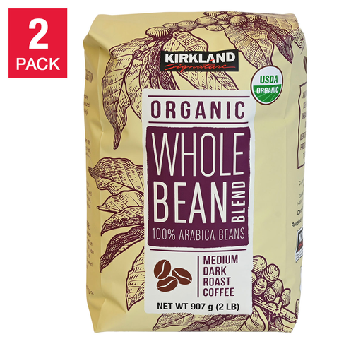 K Signature USDA Organic Whole Bean Blend 2 Lb, 2-Pack