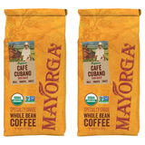 Mayorga Organic Coffee Cubano, USDA Organic, Dark Roast, Whole Bean Coffee, 2 Lbs, 2-Pack