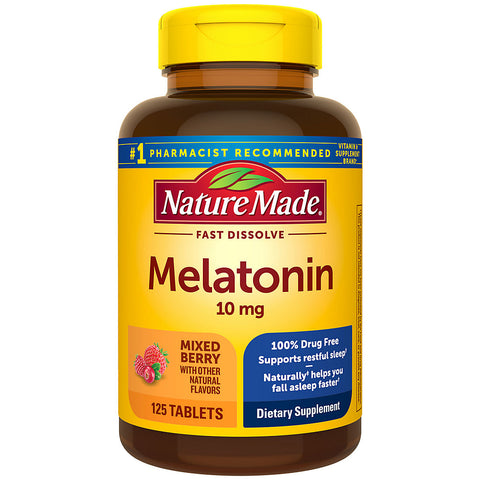 Nature Made Fast Dissolve Melatonin 10mg Tablets, 125 ct.