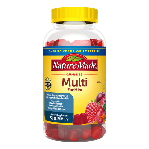 Nature Made Men Multivitamin for Him, 220 Gummies | nutrients to support men's health | muscle, immune health and energy metabolism support