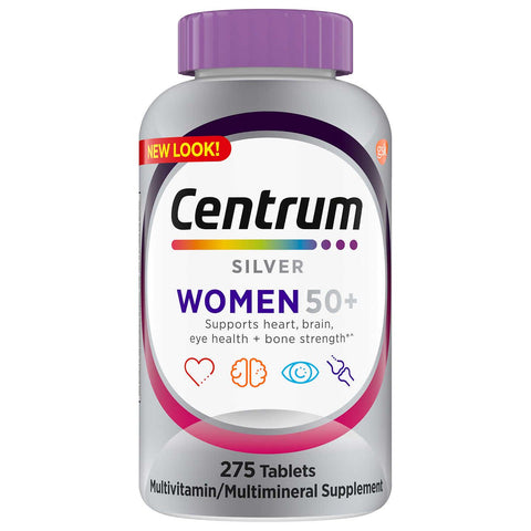 Centrum Silver Women 50+ Multivitamin, 275 Tablets | Specially Formulated for Women 50 & Older