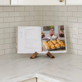 Cookbook Stand, Wooden Recipe Book Holder, Cook Book Stand for Kitchen Counter