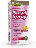 Goodsense Original Maximum Strength 12 Hour Nasal Congestion Relief Spray, 90 Ml. Compare to Afrin Original active ingredient