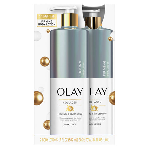 OLAY Collagen Firming Hand & Body Lotion 17 Fl Oz, 2-Pack