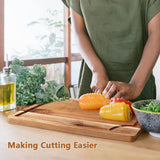 Acacia Wood Cutting Board Set with Juice Groove (3 Pieces), 15X10