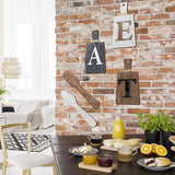 Cutting Board Eat Sign Set Hanging Art for Kitchen and Home Decoration (Gray, White, Brown)