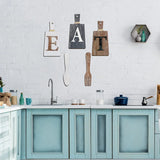 Cutting Board Eat Sign Set Hanging Art for Kitchen and Home Decoration (Gray, White, Brown)