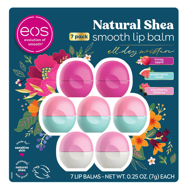 EOS Natural Shea Smooth Lip Balm Sphere, 7 Spheres All Day Moisture