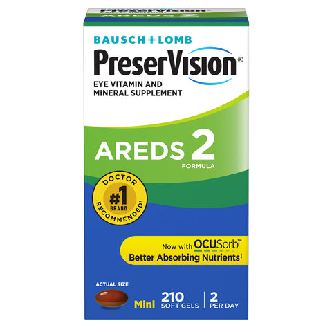 Preservision AREDS 2 Formula, 210 Soft Gels | Eye Vitamin and Mineral Supplement with Lutein, Zeaxanthin