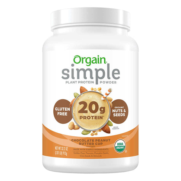 Orgain USDA Organic Simple Plant Protein Powder Chocolate Peanut Butter Cup