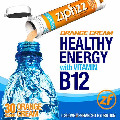 Zipfizz Healthy Energy Drink powder, 30 Tubes Orange Cream