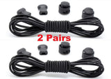 2 Pair No Tie Shoelaces Elastic Lock Shoe Laces Running Canvas Sneakers Trainer