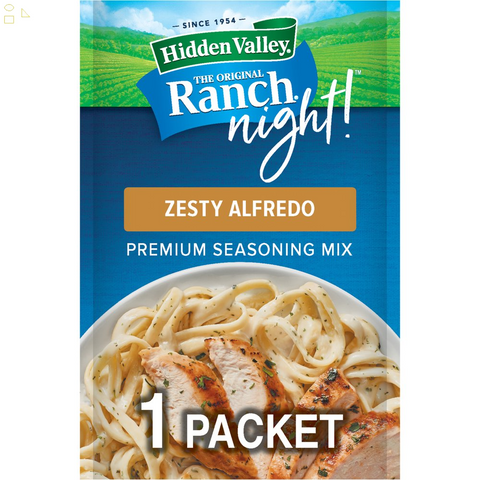 Hidden Valley Ranch Night Zesty Alfredo Premium Seasoning Mix, 1 Oz