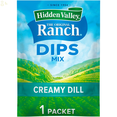 Hidden Valley Gluten Free Creamy Dill Ranch Dips Mix, 0.9 Oz