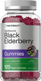 Sambucus Black Elderberry Gummies | 120 Count | with Zinc and Vitamin C | Vegan, Non-Gmo, Gluten Free Extract for Adults | Natural Berry Flavor