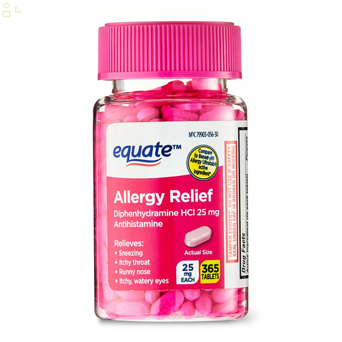Allergy Relief Tablets with Diphenhydramine Hcl 25Mg Antihistamine, 365 Count