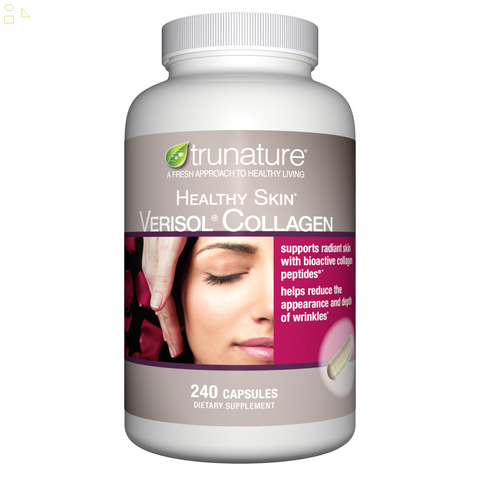 Trunature Healthy Skin Verisol Collagen, 240 Capsules | Verisol Bioactive Collagen Peptides 2500 mg Per Serving