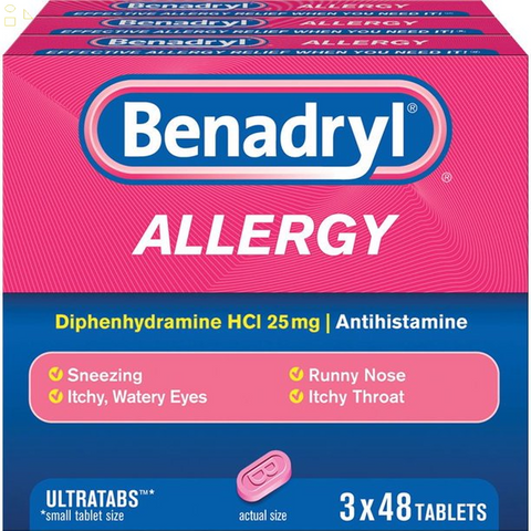 3 Pack Benadryl Ultra Tab Antihistamine Allergy Medicine Tablets. 48 Ct.