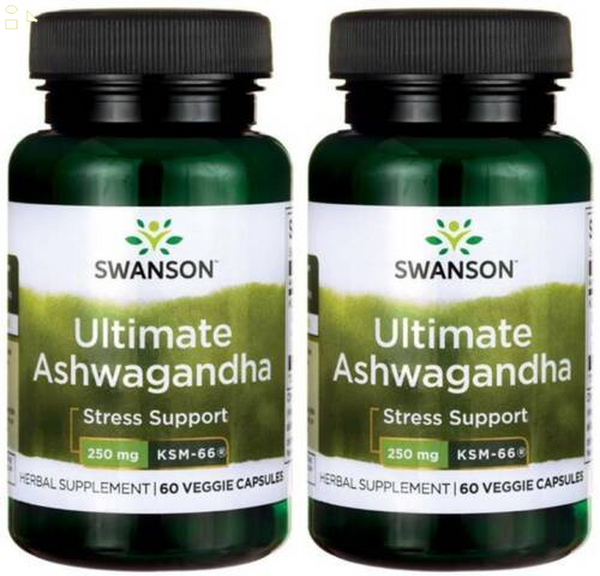 120 Veg Cap Ultimate Ashwagandha KSM-66 250 Mg 2X60 Ct Stress Support