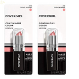 Covergirl Continuous Color Lipstick, 010 Sugar Almond, 0.13 Oz, Pack of 2 (Packaging May Vary)