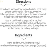 AZO Boric-Acid Vaginal Suppositories, Supports Odor Control and Balance Vaginal PH with Boric-Acid, Non-Gmo, 30 Count