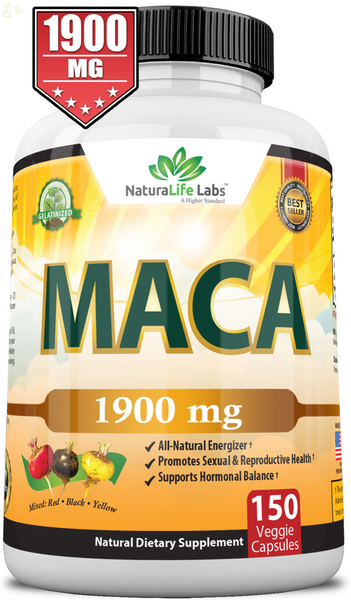 Organic Maca 1900 MG per Serving 150 Vegan Capsules Peruvian Maca Root