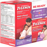 Tylenol Children'S Pack, Liquid (4 Fl. Oz) and Chewables (24 Ct), Pain + Fever Relief, Grape Flavor, 1 Ea (Pack of 2)