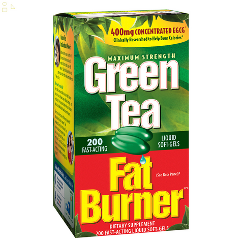 Green Tea Fat Burner, Weight Loss Support, 200 Liquid Soft-Gels | Maximum Strength 400 mg. EGCG