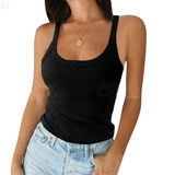 Women Casual Basic Vest Camisole Ribbed Cami Tank Tops Sleeveless T-Shirt Blouse
