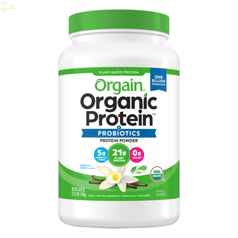 Orgain USDA Organic Plant Protein Powder, 2.74-Pounds | Vanilla