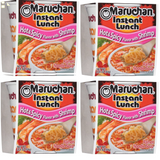 Maruchan Instant Lunch Ramen Noodles Soup Cups Hot & Spicy Shrimp, 2.25 Oz, Pack of 4