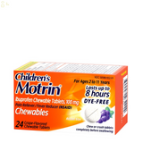 Children'S Motrin Dye-Free Ibuprofen Chewable Tablets, Grape, 24 Ct